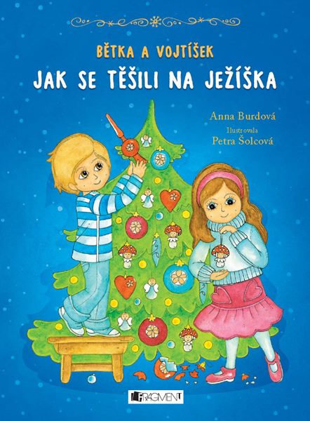 přední strana vánoční knížky pro děti Bětka a Vojtíšek